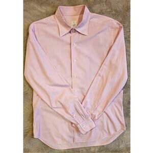 Mastai Ferretti Tessuto 100% Cotton Long Sleeve Button Down Shirt Pink Gingham